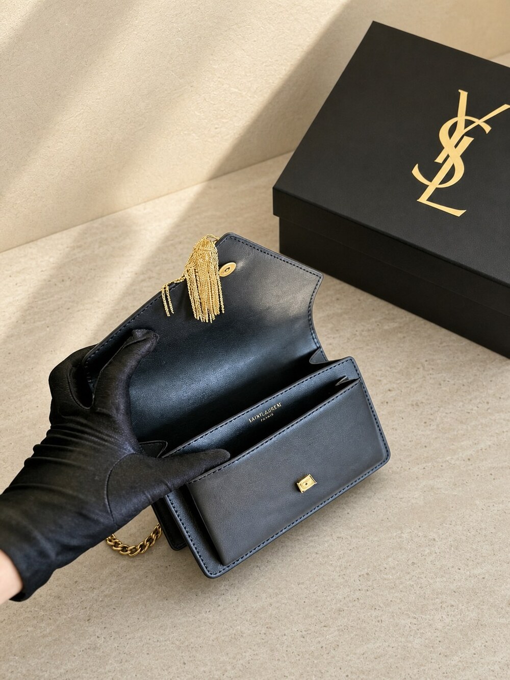 Yves Saint Laurent Shoulder Handbag | Tassel Chain | Kate Small | Black - Picture 4 of 6